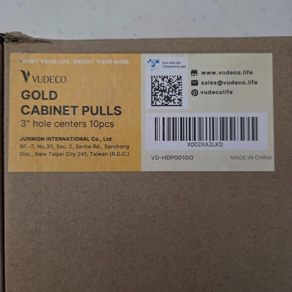 Brushed Brass Cabinet Pulls Gold Handles 3" Hole 5" Length 10 Pack NEW Vudeco - Picture 5 of 5